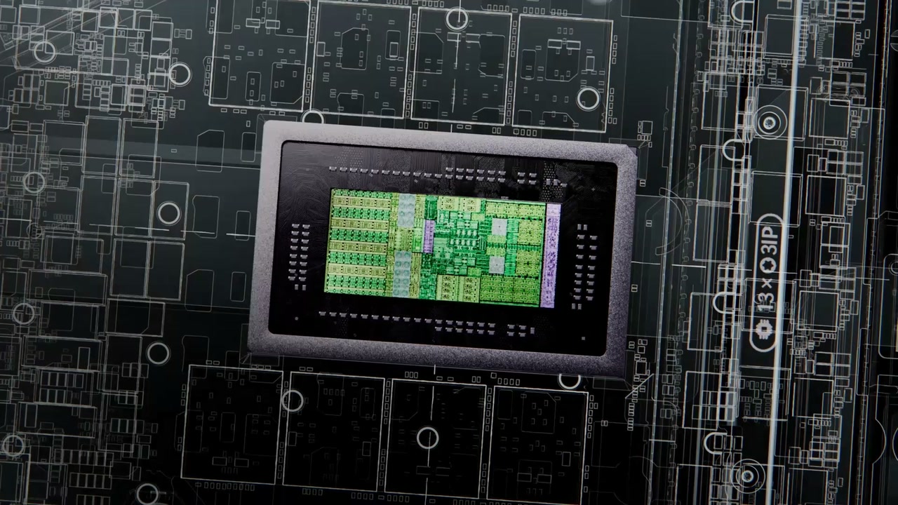 Microsoft animation showing the NVIDIA processor and internal hardware