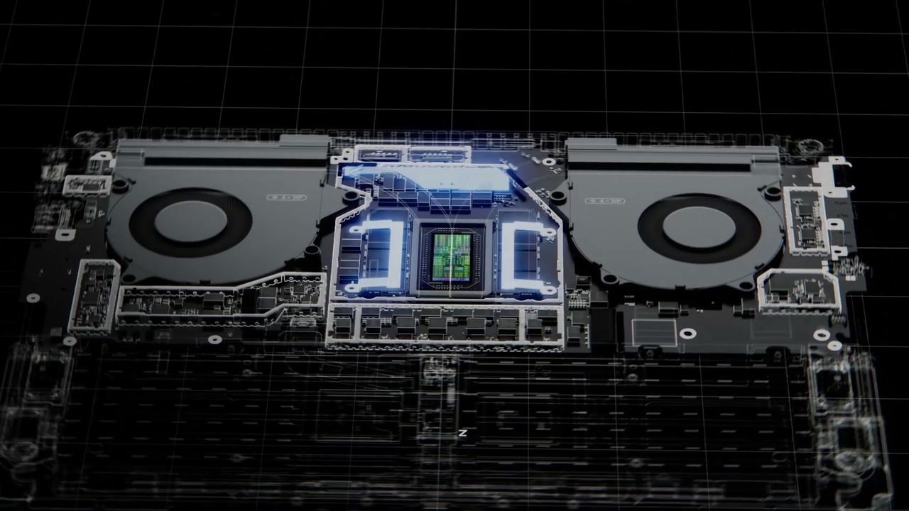 Microsoft animation showing the Surface Laptop Ultra cooling assembly