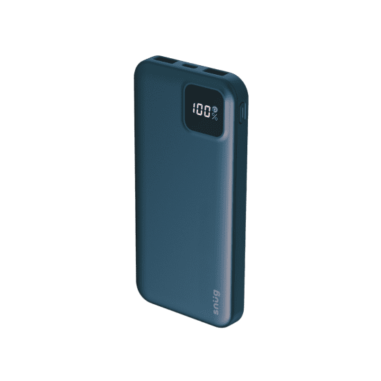 Snug 10000mAh Square Digital Display PD Powerbank – Blue