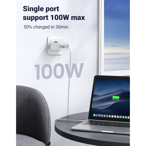UGREEN 4 Port GaN PD Home Charger 100W White 4 removebg | Shop from Braintree
