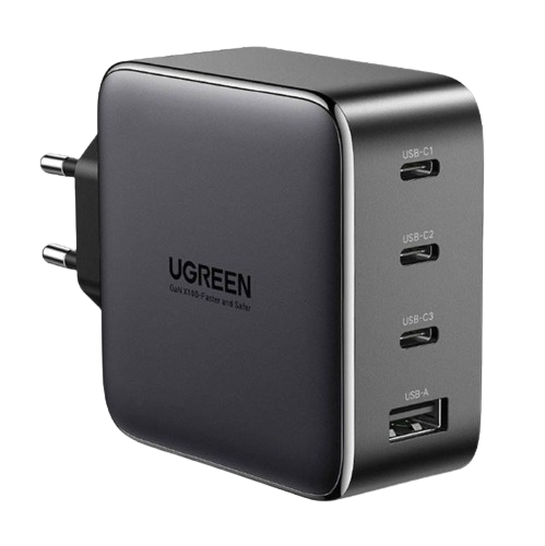 UGreen 4 Port GAN 100W PD Wall Charger Black 3 removebg | Shop from Braintree