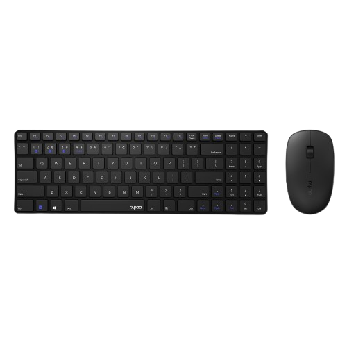 Rapoo 9300M Multi-mode Wireless Optical Keyboard and Mouse Set - Black - Image 3