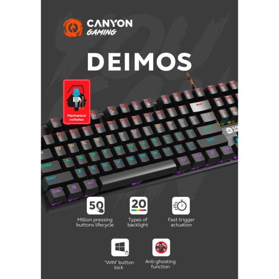 CANYON keyboard Deimos GK 4 Rainbow US Wired Black 4 | Shop from Braintree