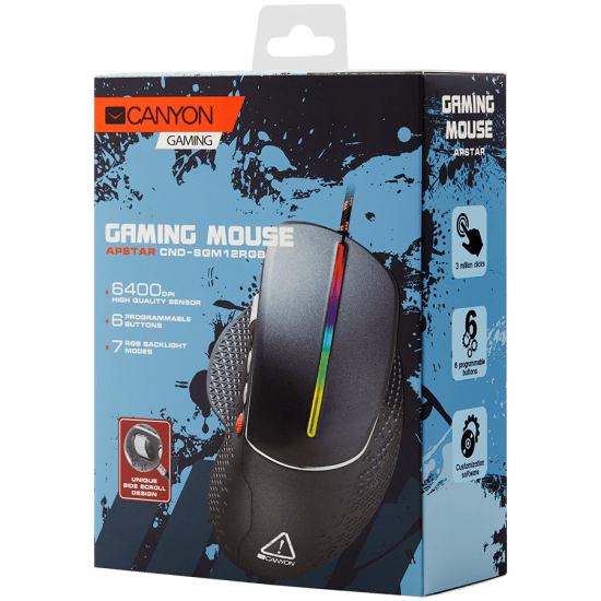 CANYON mouse Apstar GM 12 RGB 6buttons Wired Dark Grey 5 | Shop from Braintree