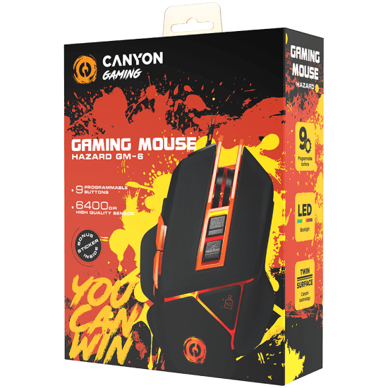 CANYON mouse Hazard GM 6 LED Wired Black Orange 6 | Shop from Braintree