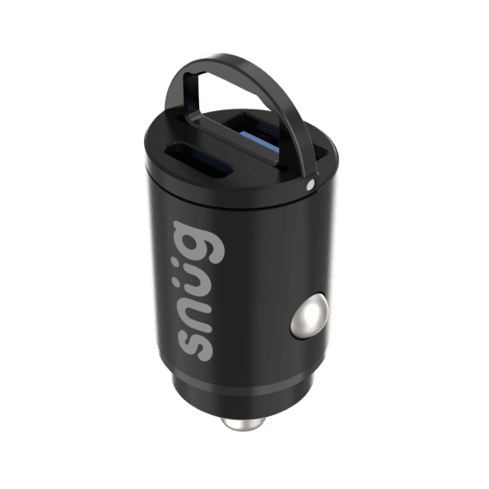 Snug Dual Port Mini Car Charger PD/USB 30W – Black