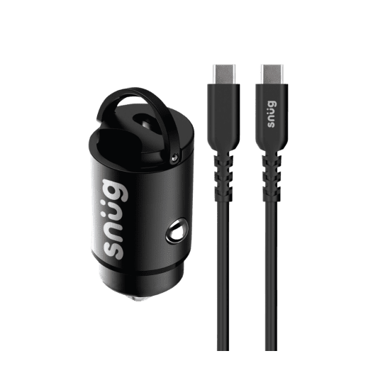 Snug Mini PD Port Car Charger with Type-C Cable – 30W