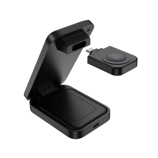 Choetech Fast Wireless 3 In 1 Magnetic Charging Stand T611-F 15W – Black - Image 3