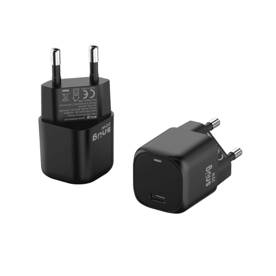 Snug 1 Port Mini PD Home Charger – 20W - Black - Image 3