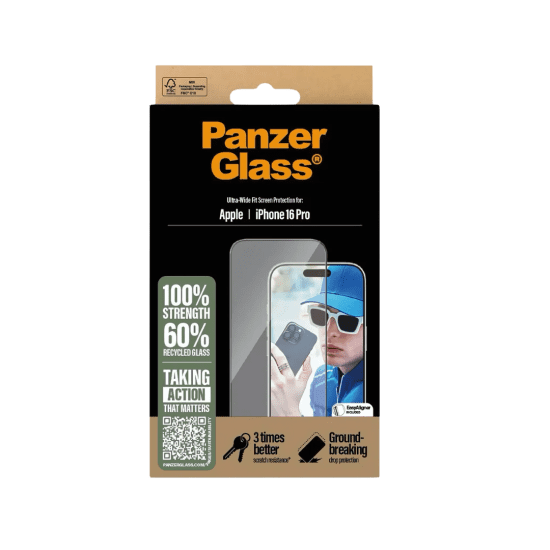 PanzerGlass Privacy Screen Protector Ultra-Wide Fit – Apple iPhone 16 Pro – Black