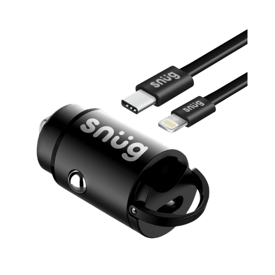 Snug Mini PD Port Car Charger With Lightning Cable – 30W