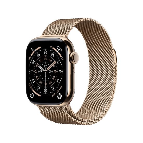 Apple Watch Series 11 GPS + Cellular 46mm Gold Titanium Case with Gold Milanese Loop - M/L
