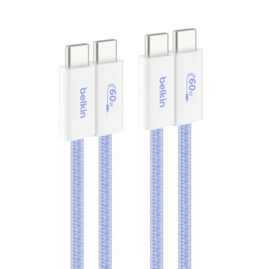 Belkin BoostCharge 60W USB-C to USB-C Cable 2-pack Blue