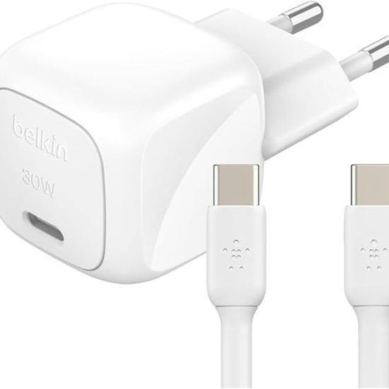 Belkin Boostcharge 30W USB-C Wall Charger with USB-C Cable White
