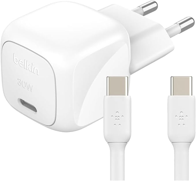 Belkin Boostcharge 30W USB-C Wall Charger with USB-C Cable White