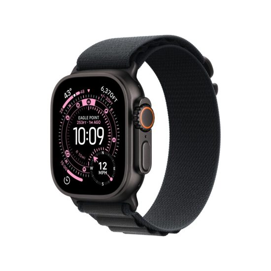 Apple Watch Ultra 3 GPS + Cellular 49mm Black Titanium Case with Black Alpine Loop - Large