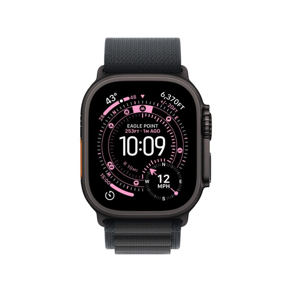 apple watch ultra 3 49mm black titanium black alpine loop pure front screen wwen 1 1 | Shop from Braintree