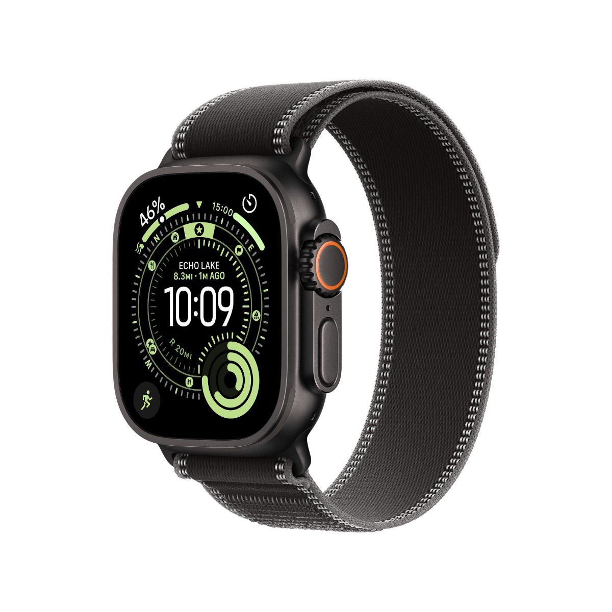 Apple Watch Ultra 3 GPS + Cellular 49mm Black Titanium Case with Black/Charcoal Trail Loop - M/L