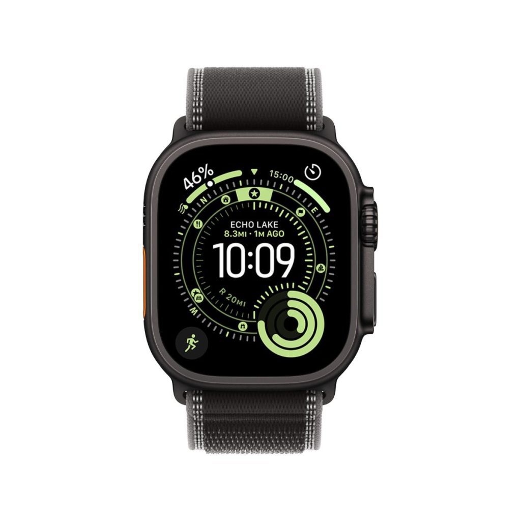 apple watch ultra 3 49mm black titanium black charcoal trail loop pure front screen wwen 1 1 | Shop from Braintree
