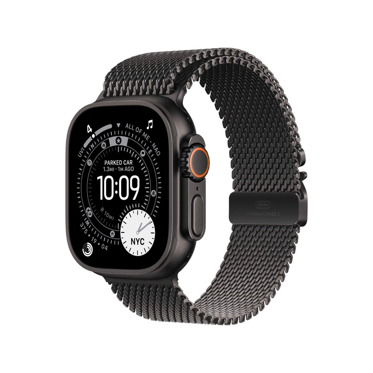 Apple Watch Ultra 3 GPS + Cellular 49mm Black Titanium Case with Black Titanium Milanese Loop - Small