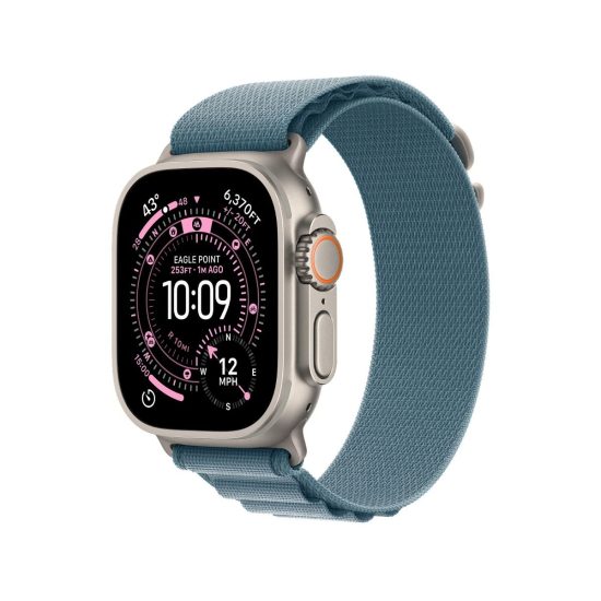 Apple Watch Ultra 3 GPS + Cellular 49mm Natural Titanium Case with Light Blue Alpine Loop - Large
