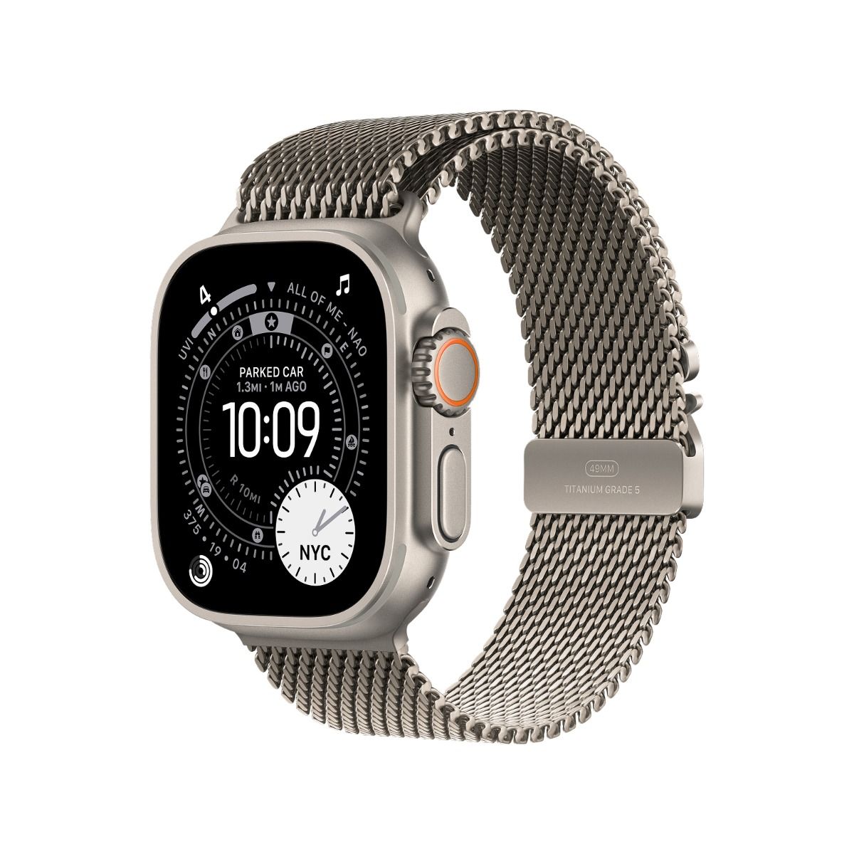 Apple Watch Ultra 3 GPS + Cellular 49mm Natural Titanium Case with Natural Titanium Milanese Loop - Large