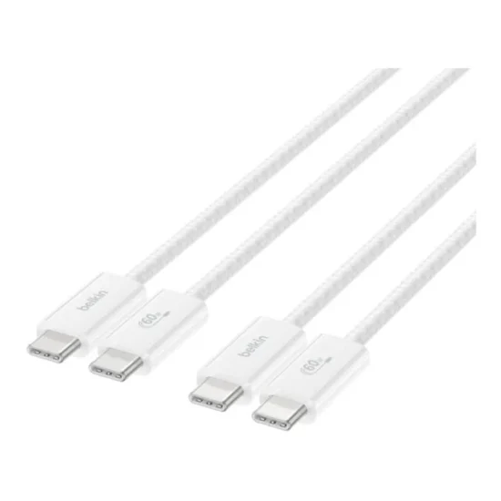 Belkin BoostCharge 60W USB-C to USB-C Cable 2-pack White
