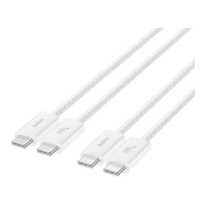 Belkin BoostCharge 60W USB-C to USB-C Cable 2-pack White