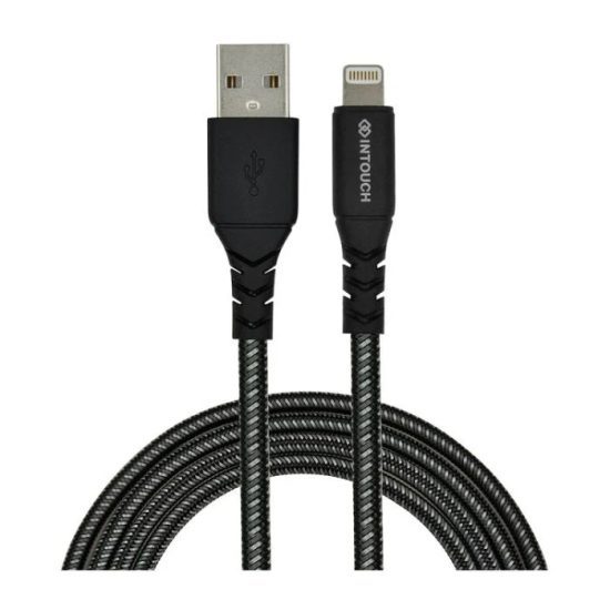 Intouch Lightning Tough Braided Cable 1.2m – Black