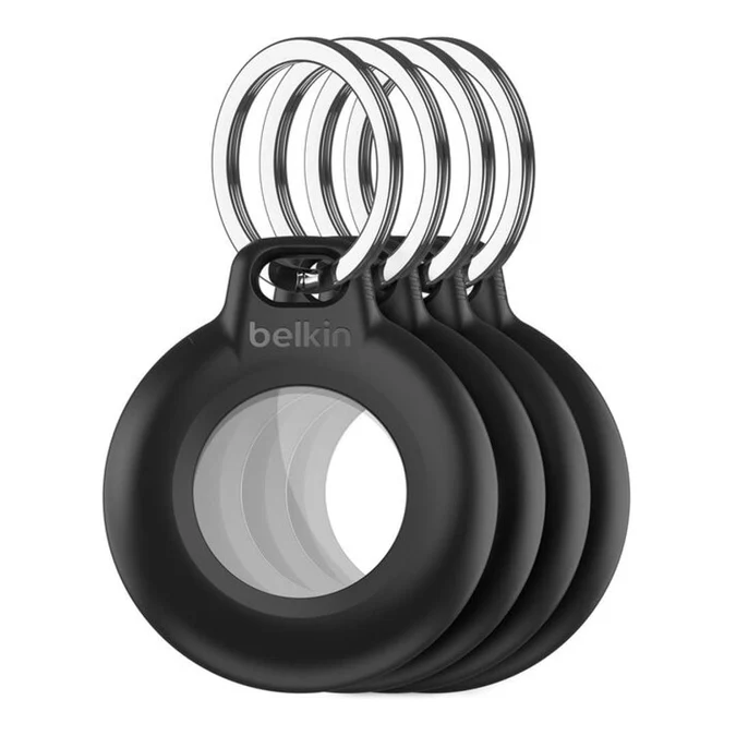 Belkin Waterproof Secure Holder with Key Ring for AirTag Black 4-pack