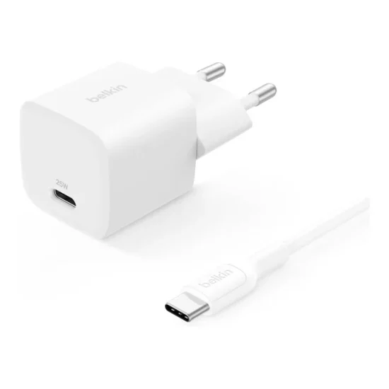 Belkin 25W USB-C Fast Charging Wall Charger with PPS White