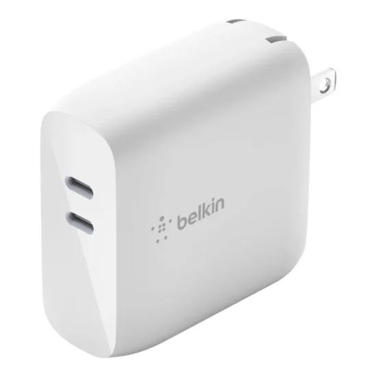 Belkin Dual 65W USB-C GaN Wall Charger with PPS - White