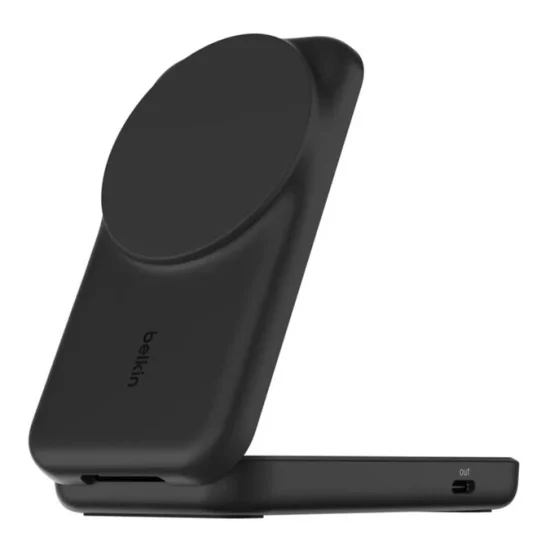 Belkin UltraCharge 25W 2-in-1 Qi2 Square Magnetic Charger Black