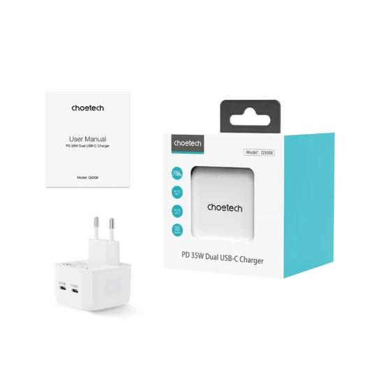Choetech 2 Port PD Wall Charger - 35W - White