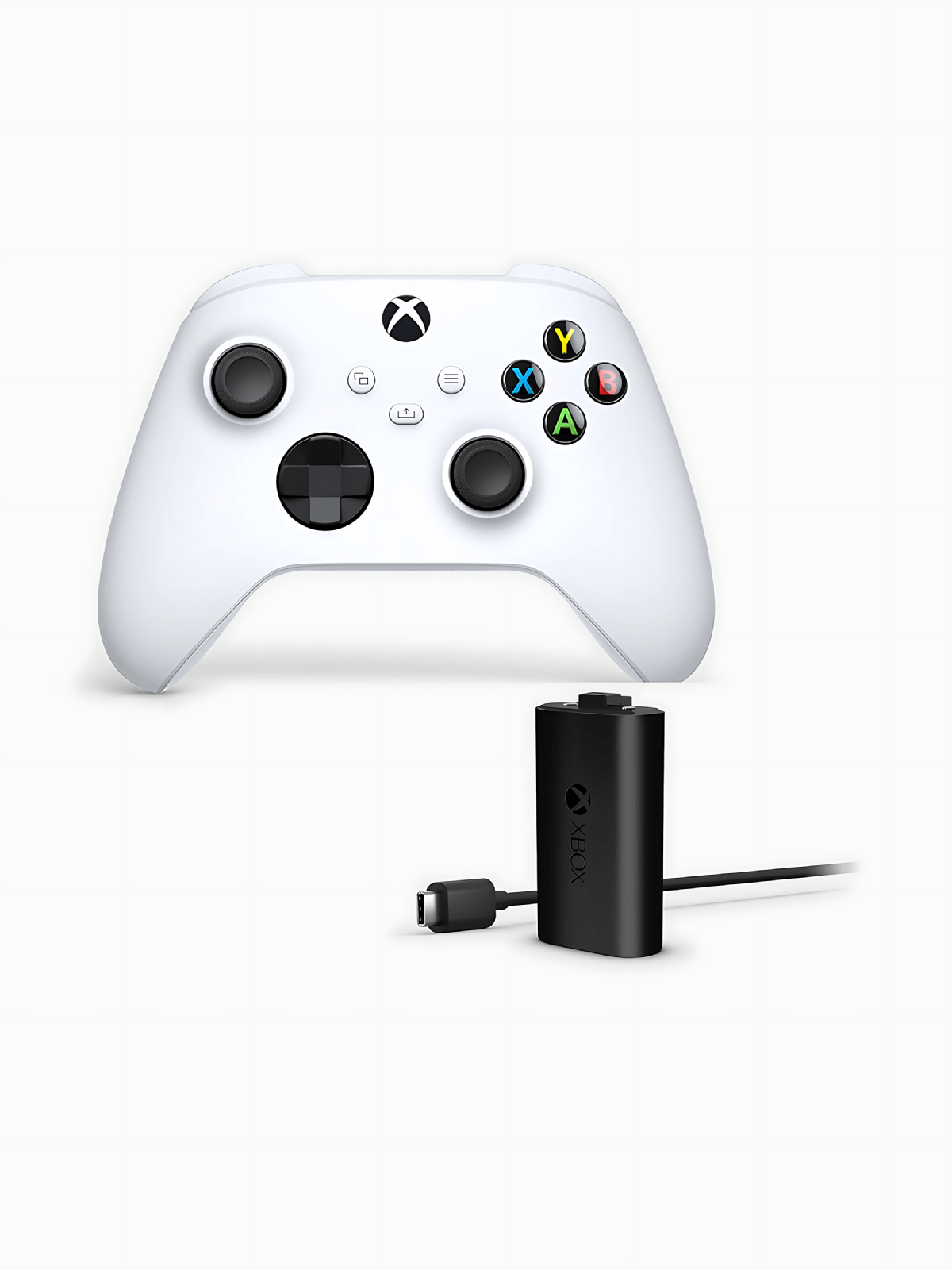 Xbox Wireless Controller - White + Play and Charge Kit