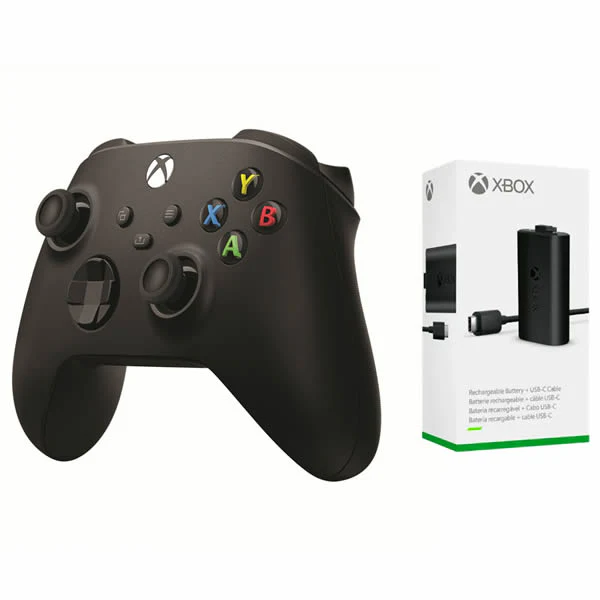 Xbox Wireless Controller - Black + Play and Charge Kit