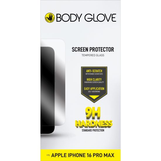 Body Glove Tempered Glass Screen Protector – Apple iPhone 16 Pro Max – Clear