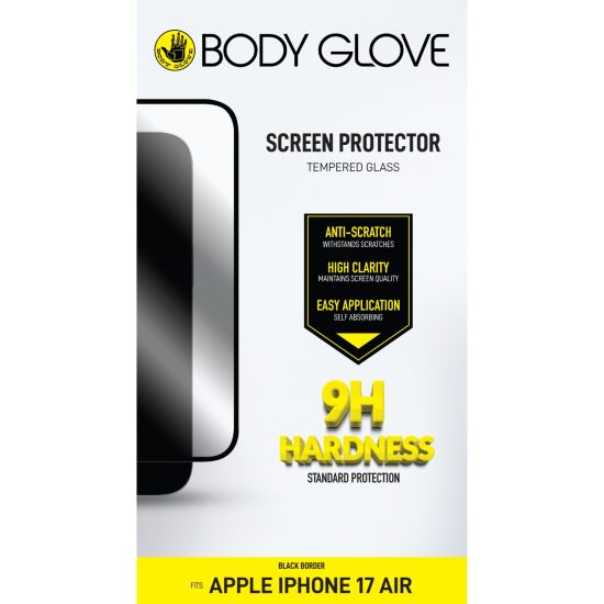 Body Glove Tempered Glass Screen Protector – Apple iPhone Air – Black