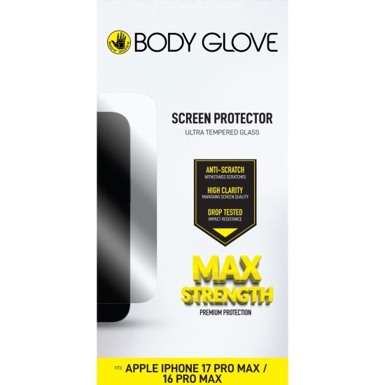 Body Glove Ultra Tempered Glass Screen Protector – Apple iPhone 17 Pro Max/16 Pro Max – Clear