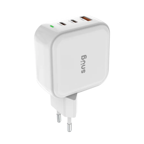Snug 3 Port PD/USB GaN Wall Charger - 65W - White
