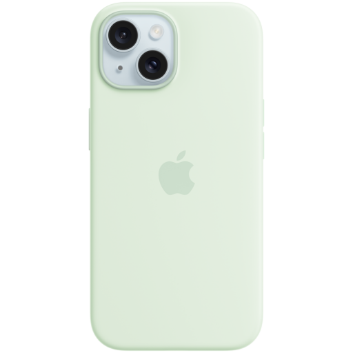 APPLE — iPhone 15 Silicone Case with MagSafe - Soft Mint,Model A3123