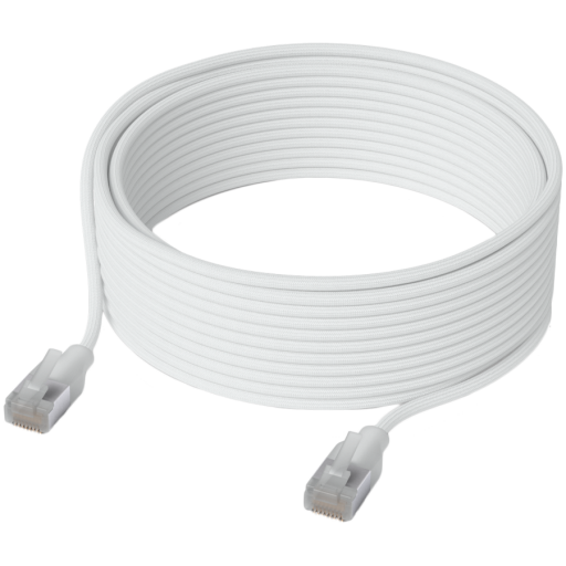 Ubiquiti UniFi UACC-Cable-Patch-EL-C6A-8M-W Premium Patch Cable Ultra-thin braided, designed and opt…