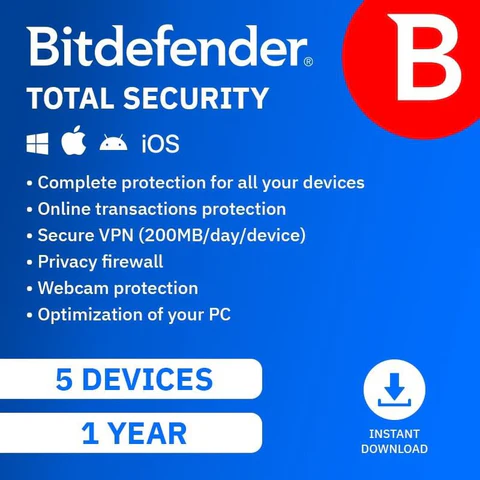 Bitdefender Total Security Individual – 1 Year, 5 Devices
