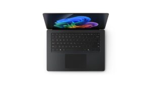 Microsoft Surface Laptop for Business, 7th Edition, 13.8-inch Intel, Black — keyboard and touchpad view