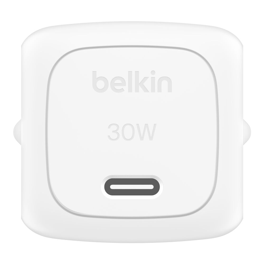 Belkin Boostcharge 30W USB-C Wall Charger with USB-C Cable White — Included charger detail; supplied cable shown in primary image