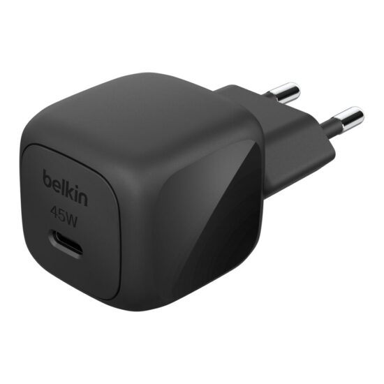 Belkin BoostCharge 45W Type-C Wall Charger Black — Front, complete product