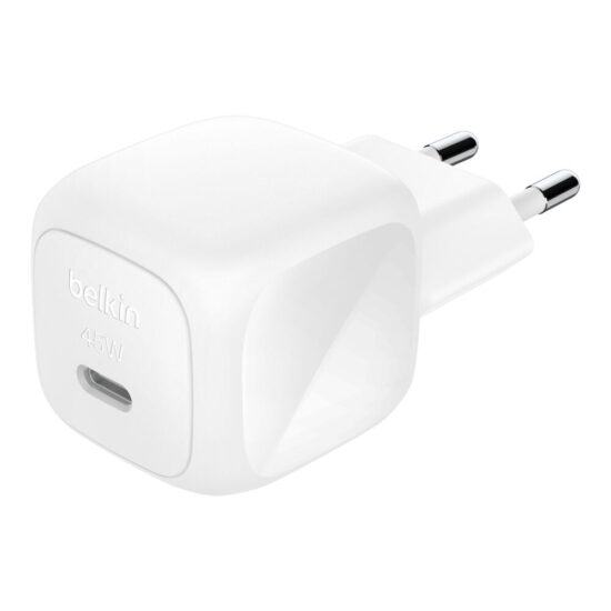 Belkin 45W Type-C Wall Charger White — Front, complete product