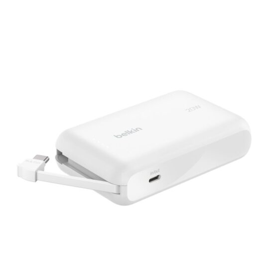 Belkin 10000 mAh USB-C Power Bank White — Front, complete product