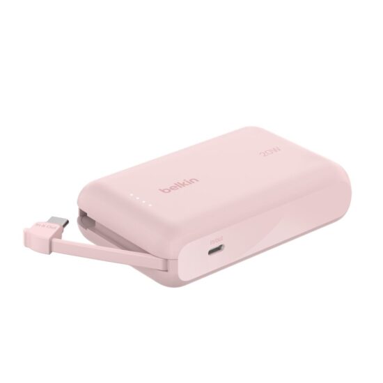 Belkin 10000 mAh USB-C Powerbank Pink — Front, complete product