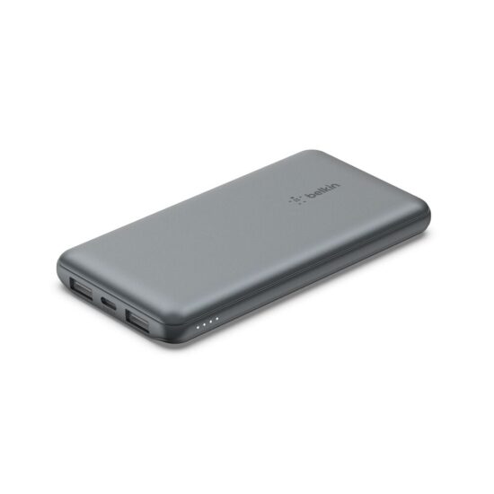 Belkin BoostCharge 10000 mAh Powerbank Grey — Front, complete product